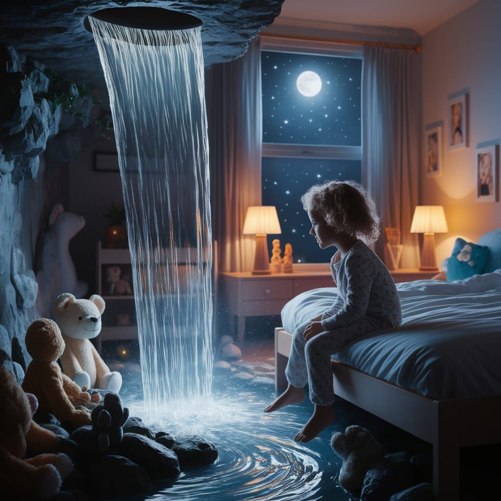 Magical Bedroom Waterfall Creates Child's Dreamscape