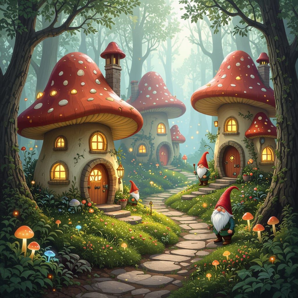 Mushroom Village in Subterranean Forest