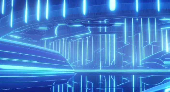 Futuristic Neon Monitors in Anime Style