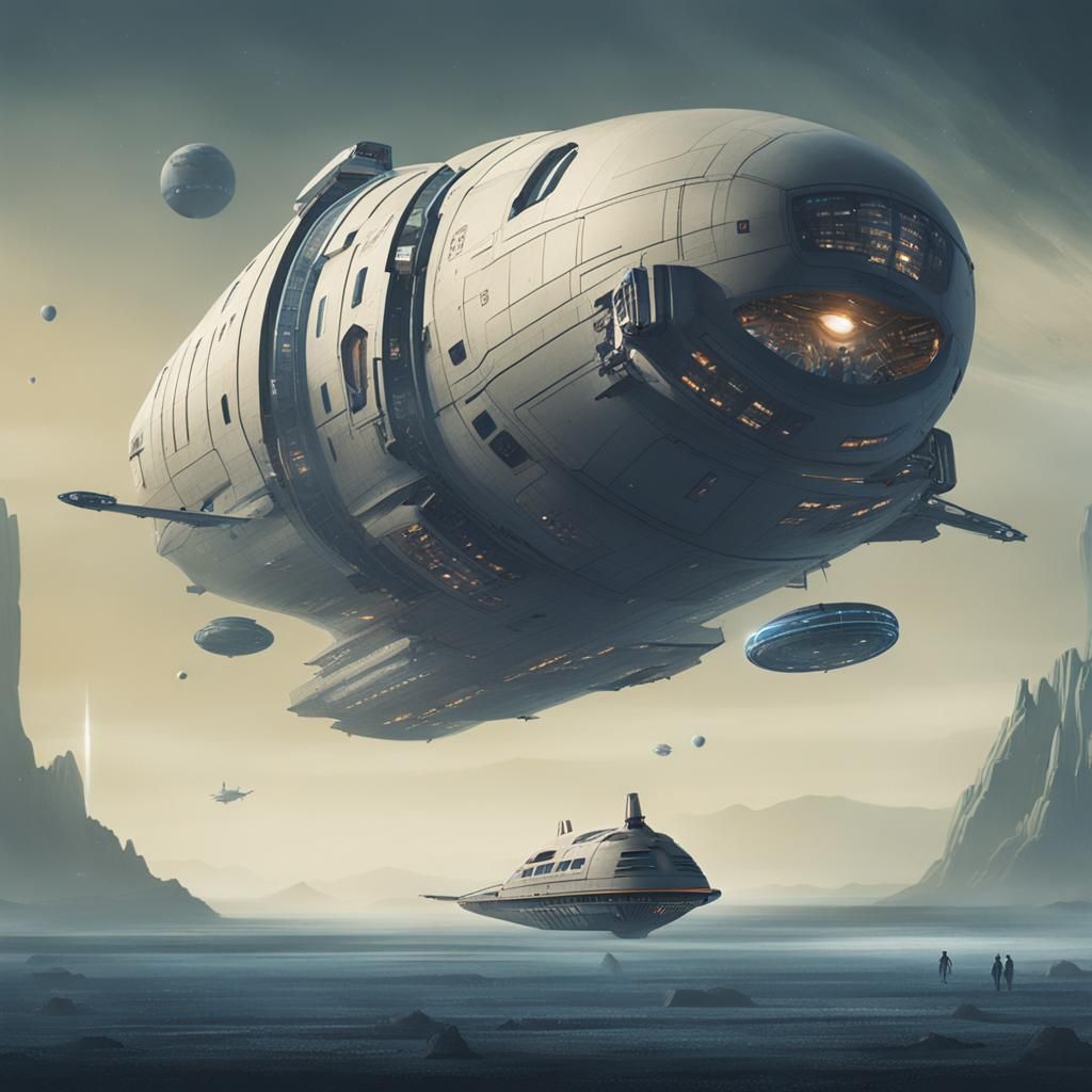 Futuristic Spaceship Arrival