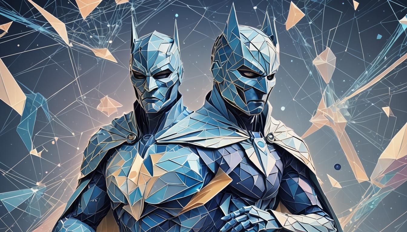 Superhero Builds Website in Origami Digital Art