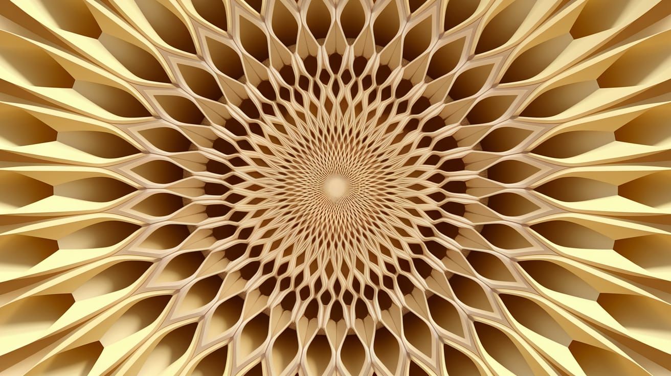 Abstract Impasto Tessellations in Yellowish-Brown