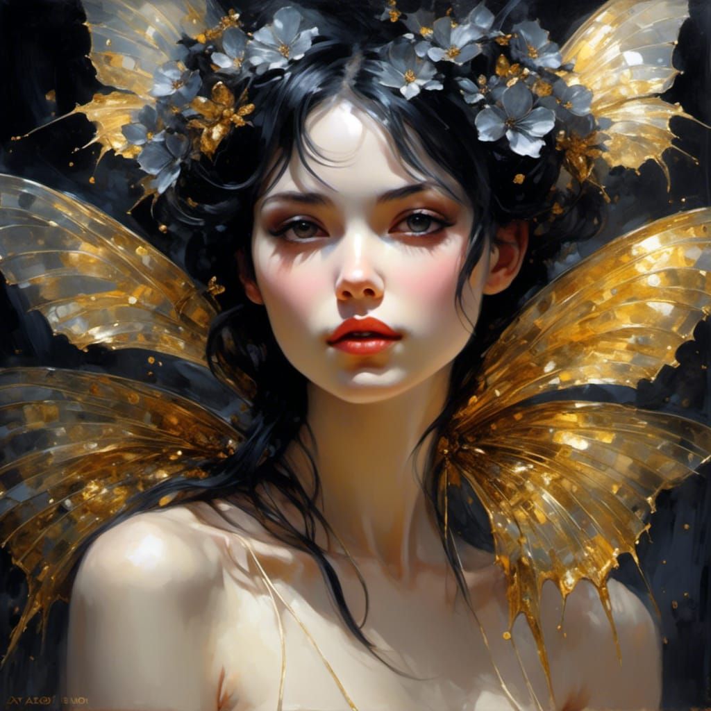 Gothic Noir Portrait of a French Pixie Female