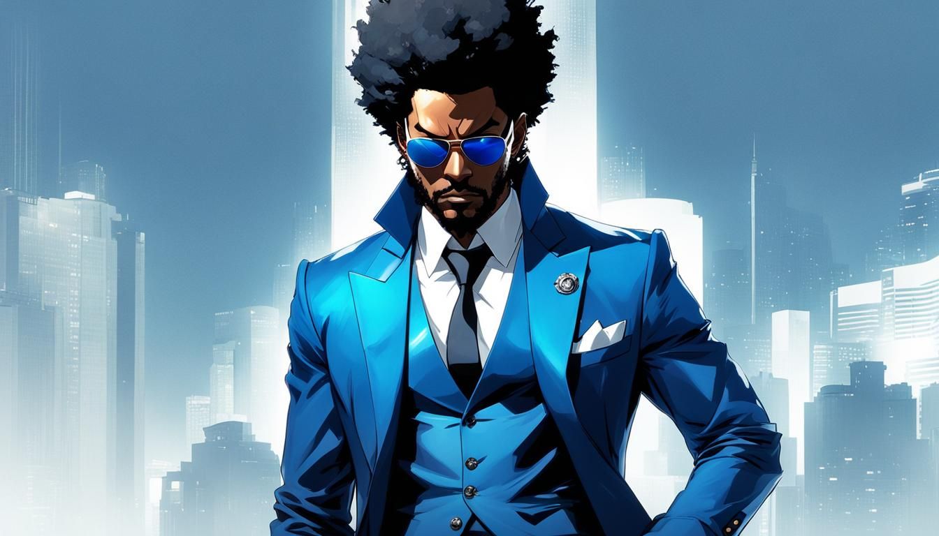 Victorian Pirate in Iridescent Suit, Anime Style