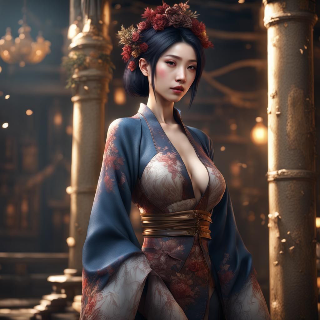 Beautiful Woman Nanao Ise: Detailed Fantasy Art