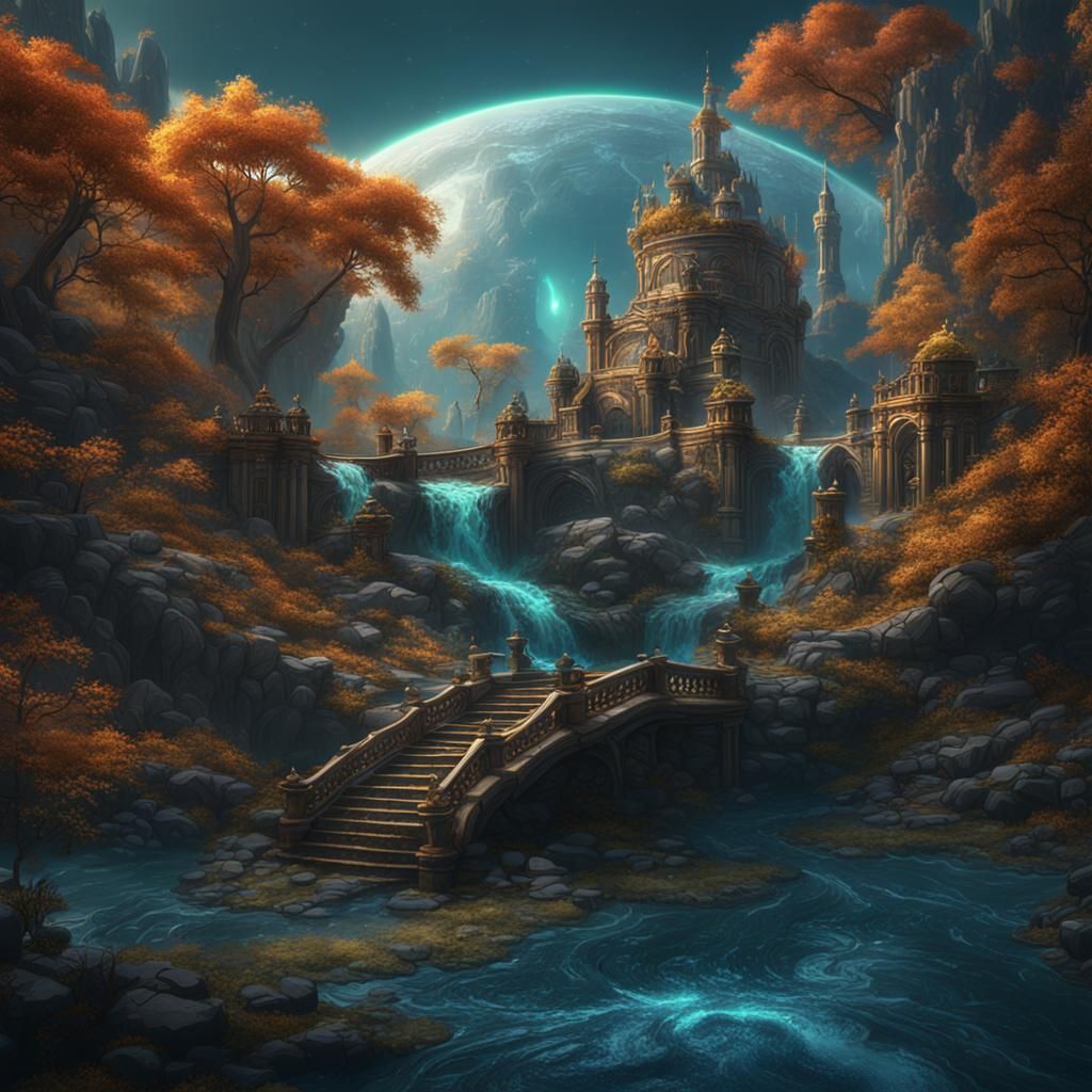 Fantastical Whirlpool in Detailed Matte Painting