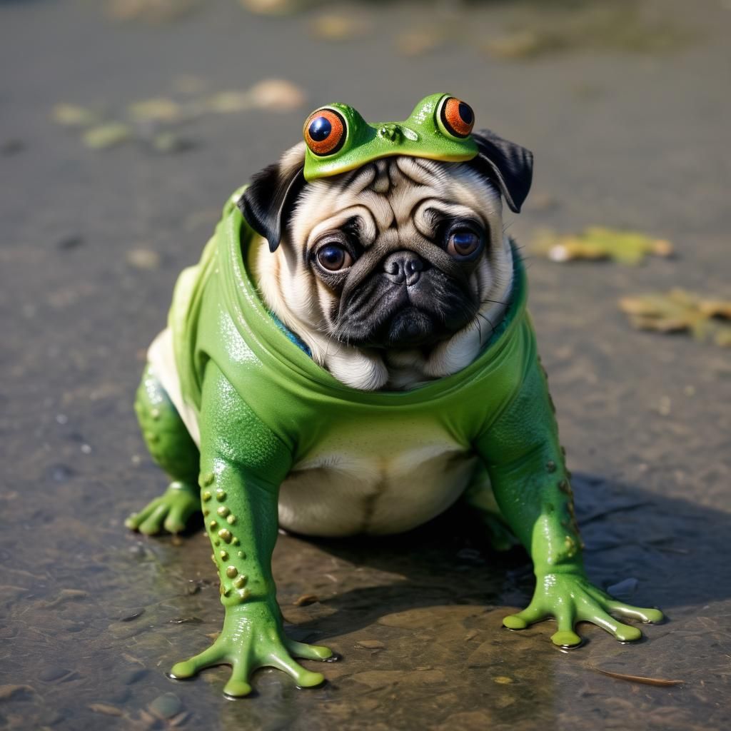Pug-Frog Hybrid: An AI-Generated Animal Mashup