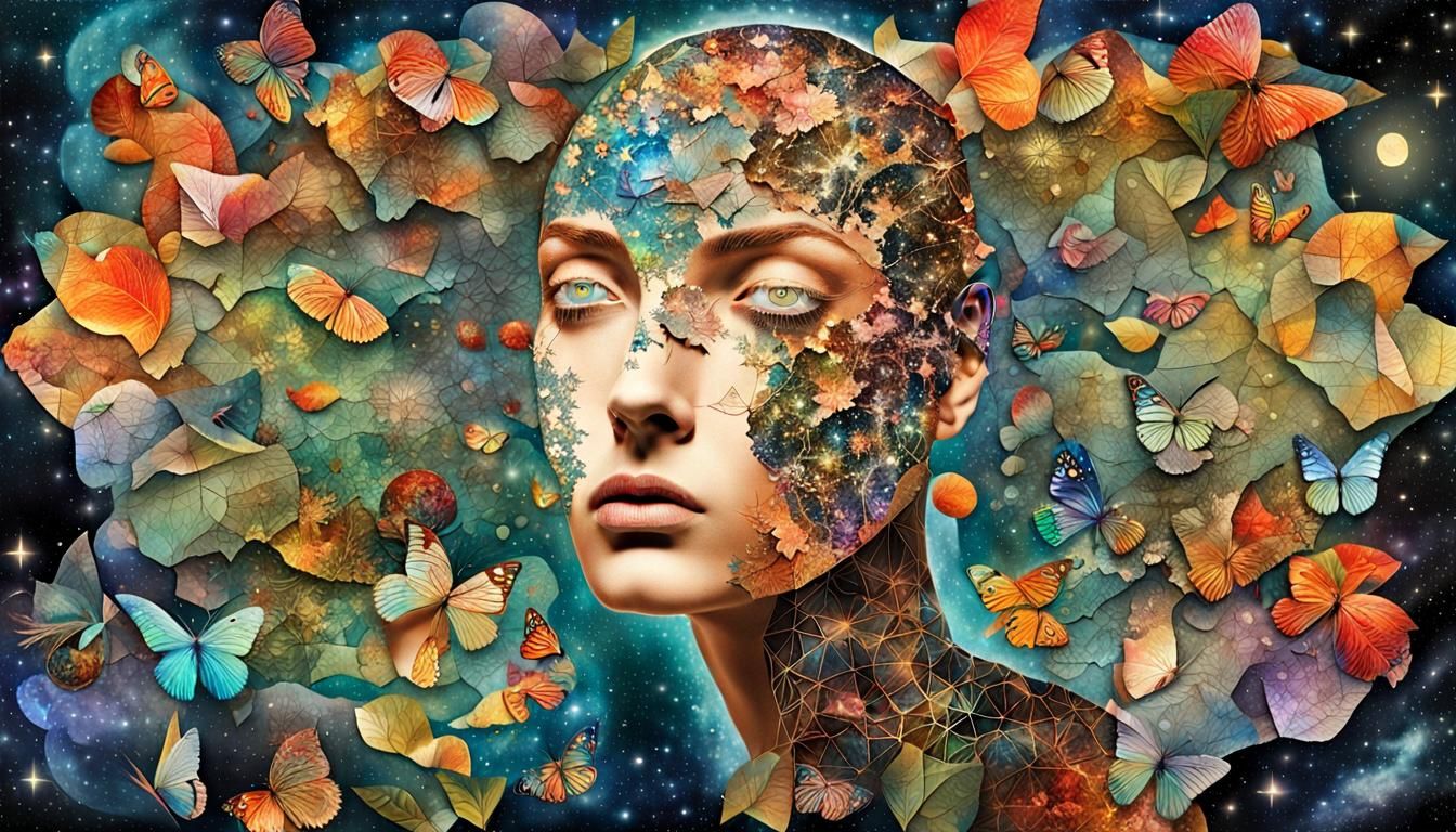 Infinite Consciousness: Hybrid Paper Collage Art