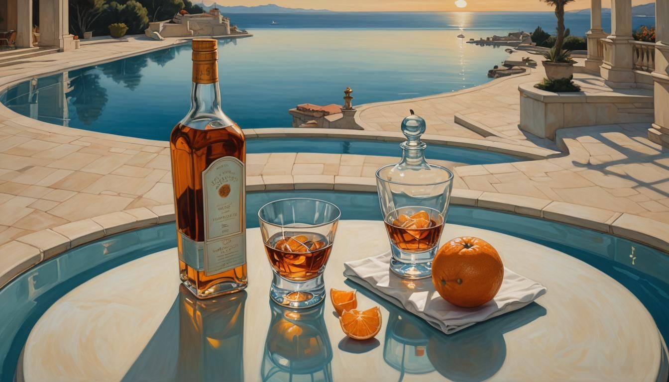 Surreal Whisky Still Life in Oil Painting Style