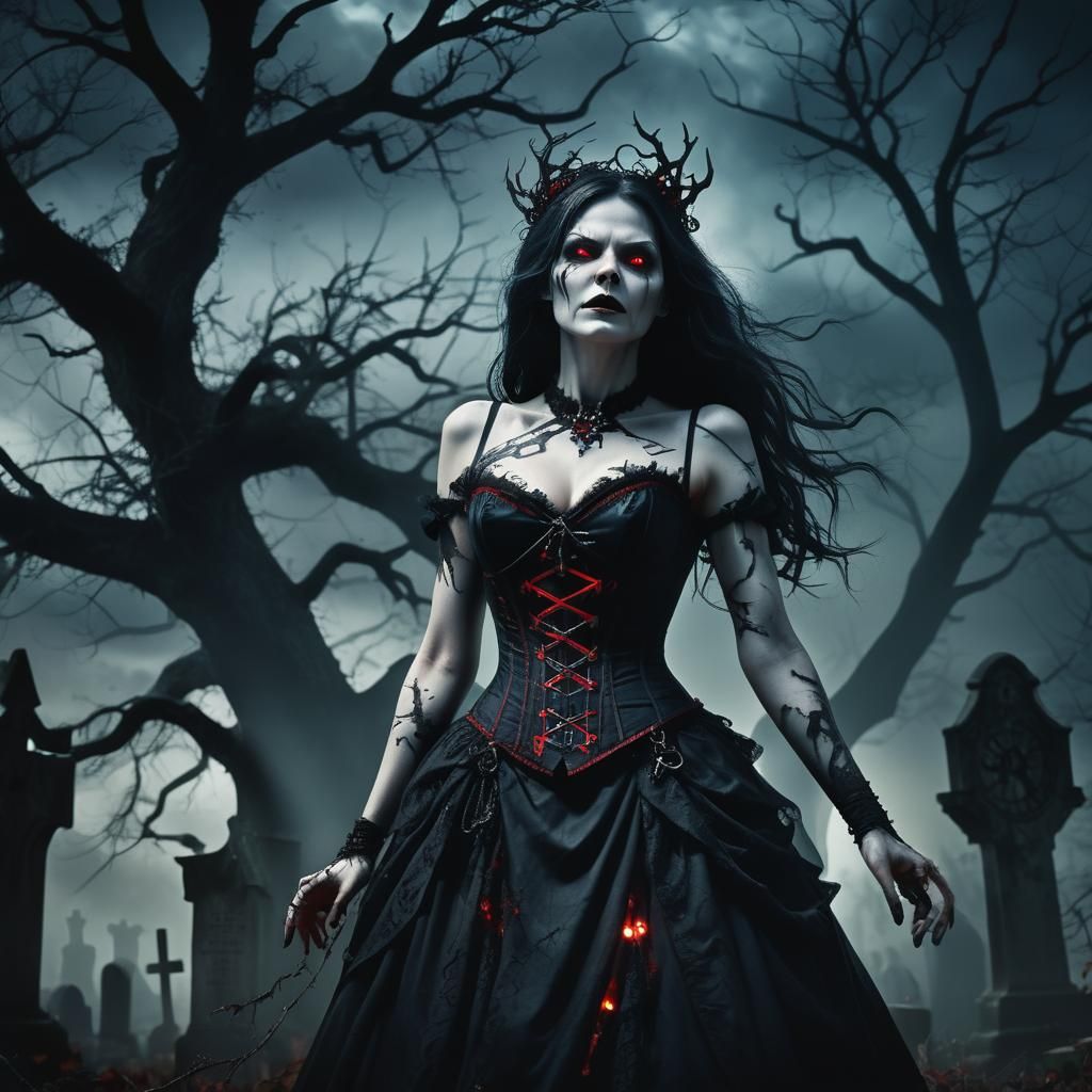 Evil Witch Summons Spirits in Haunted Cemetery
