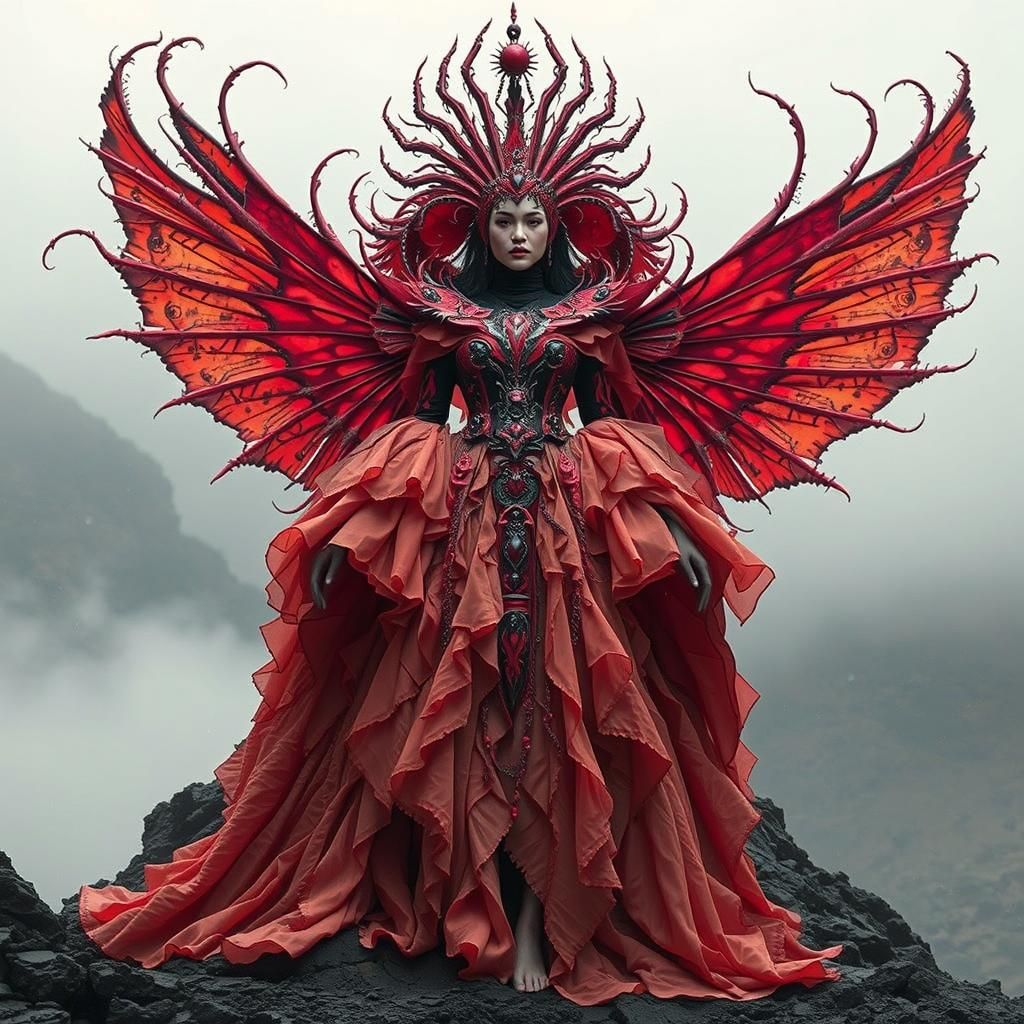 Volcano in Haute Couture Aesthetic