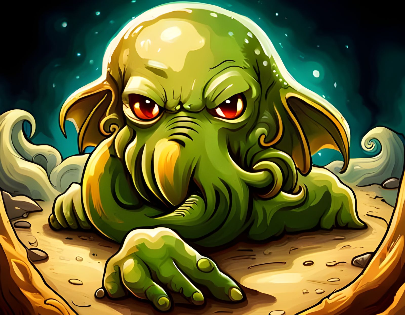 Cute Baby Cthulhu: Hyperrealistic Epic Masterpiece