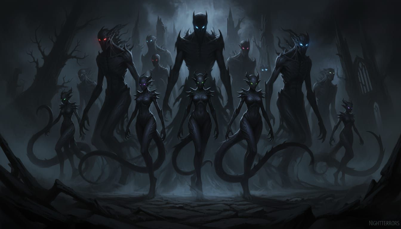 Sinister Monsters and Sleek Girls in Dark Fantasy Art