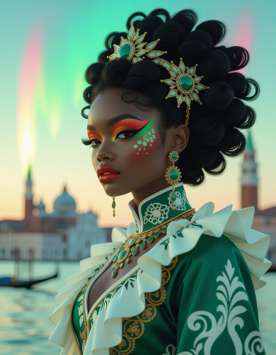 Afrofuturistic Beauty with Aurorapunk Flair