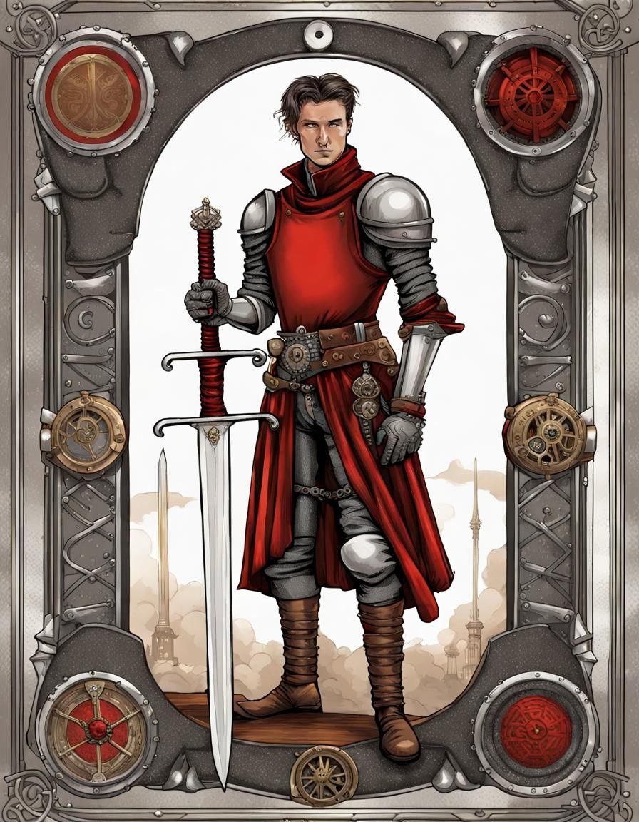 Steampunk Tarot deck. The Knight of Swords.
