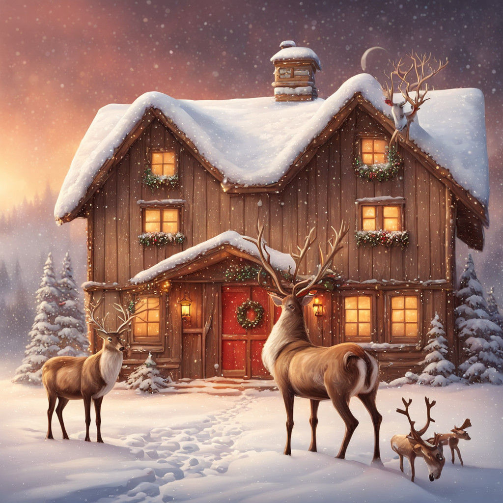 Winter Wonderland Whimsy: Santa's Farmhouse Visit in Folk Ar...