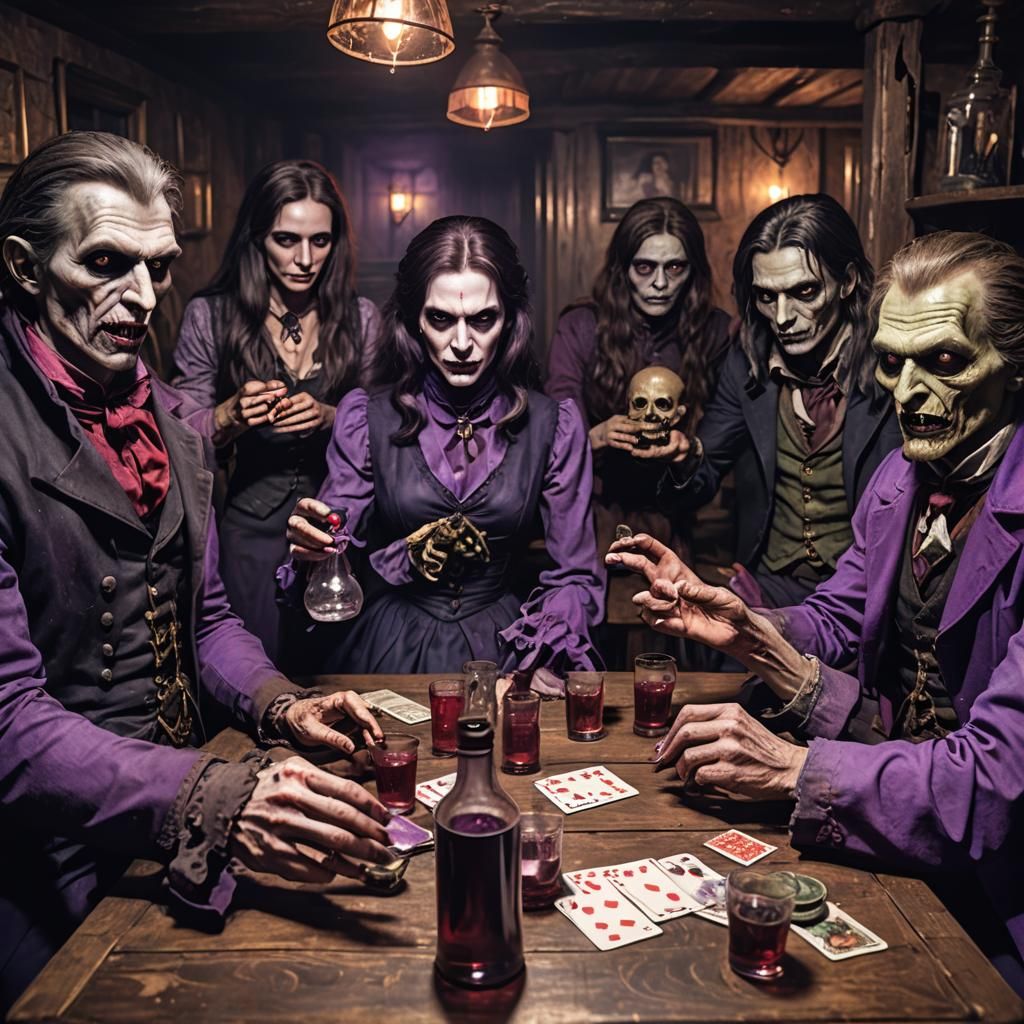 Monsters Play Bridge in Creepy Inn