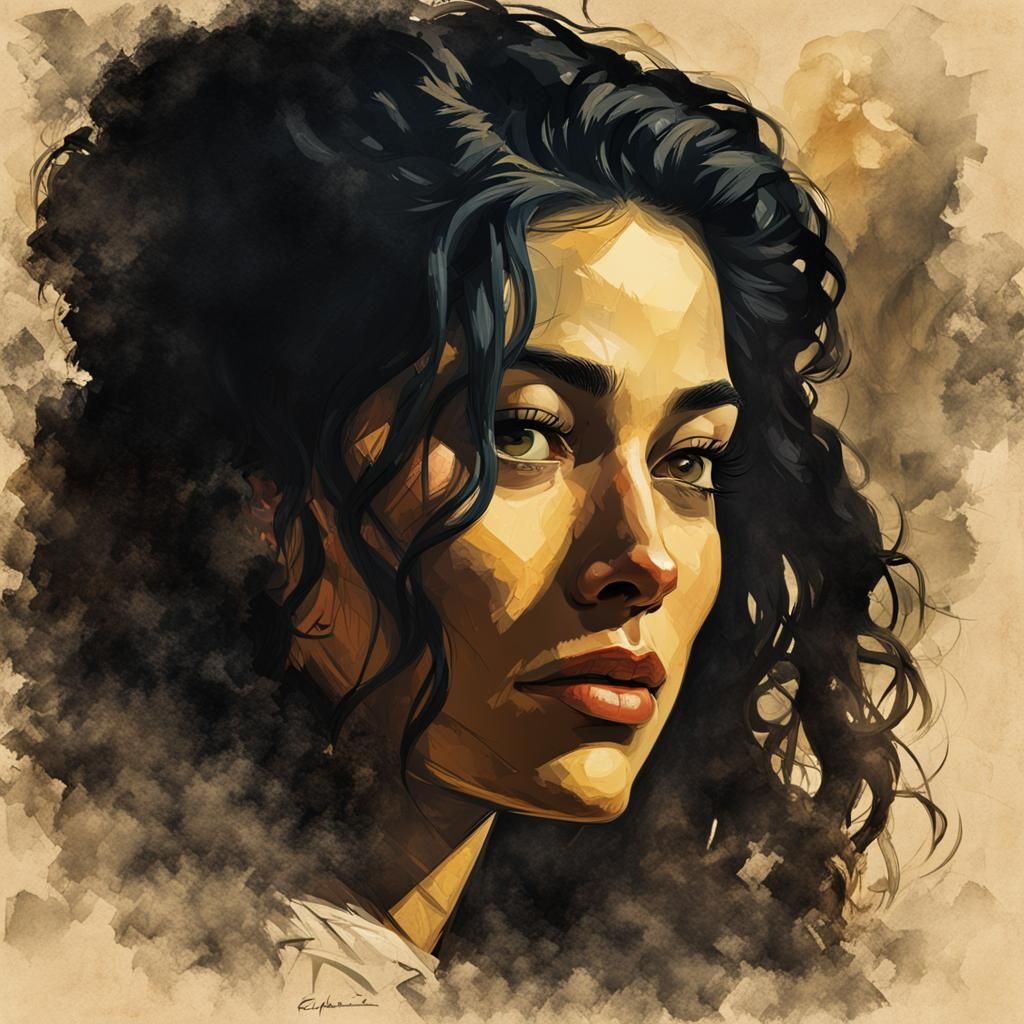 Detailed Portrait of a Beautiful Latina Woman