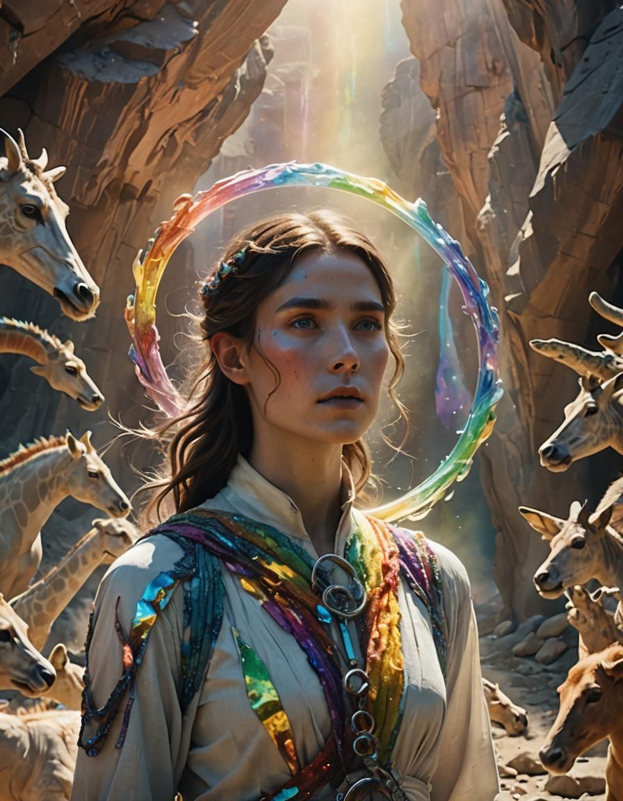 Ethereal Fantasy Woman in Dreamy Landscape