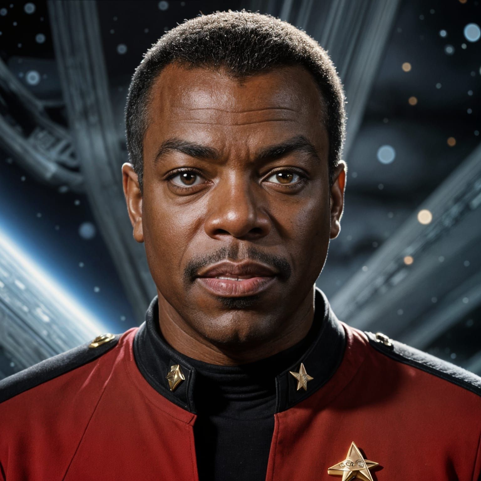 LaForge in Starfleet Red Uniform
