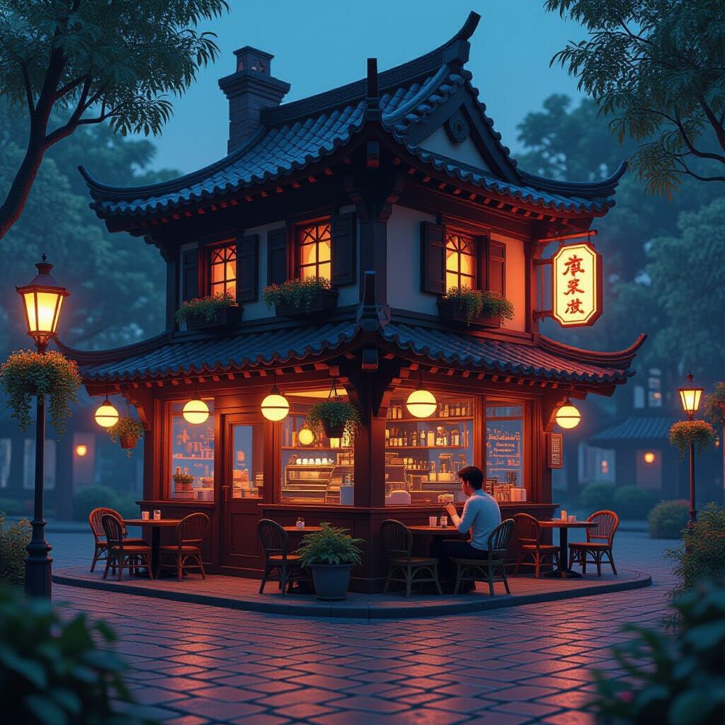 Vibrant Fantasy Cafe Game Profile Picture