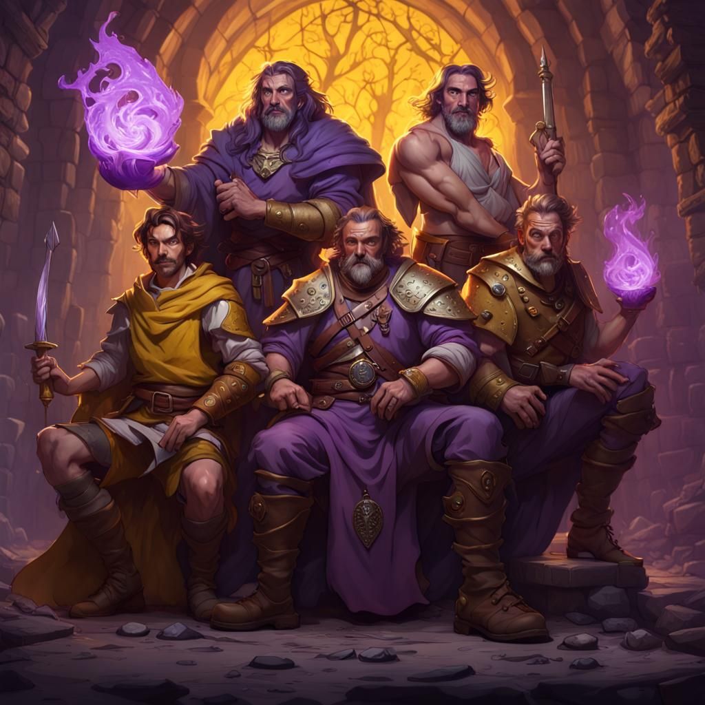 Dungeons & Dragons Heroes in Dark Fantasy Style