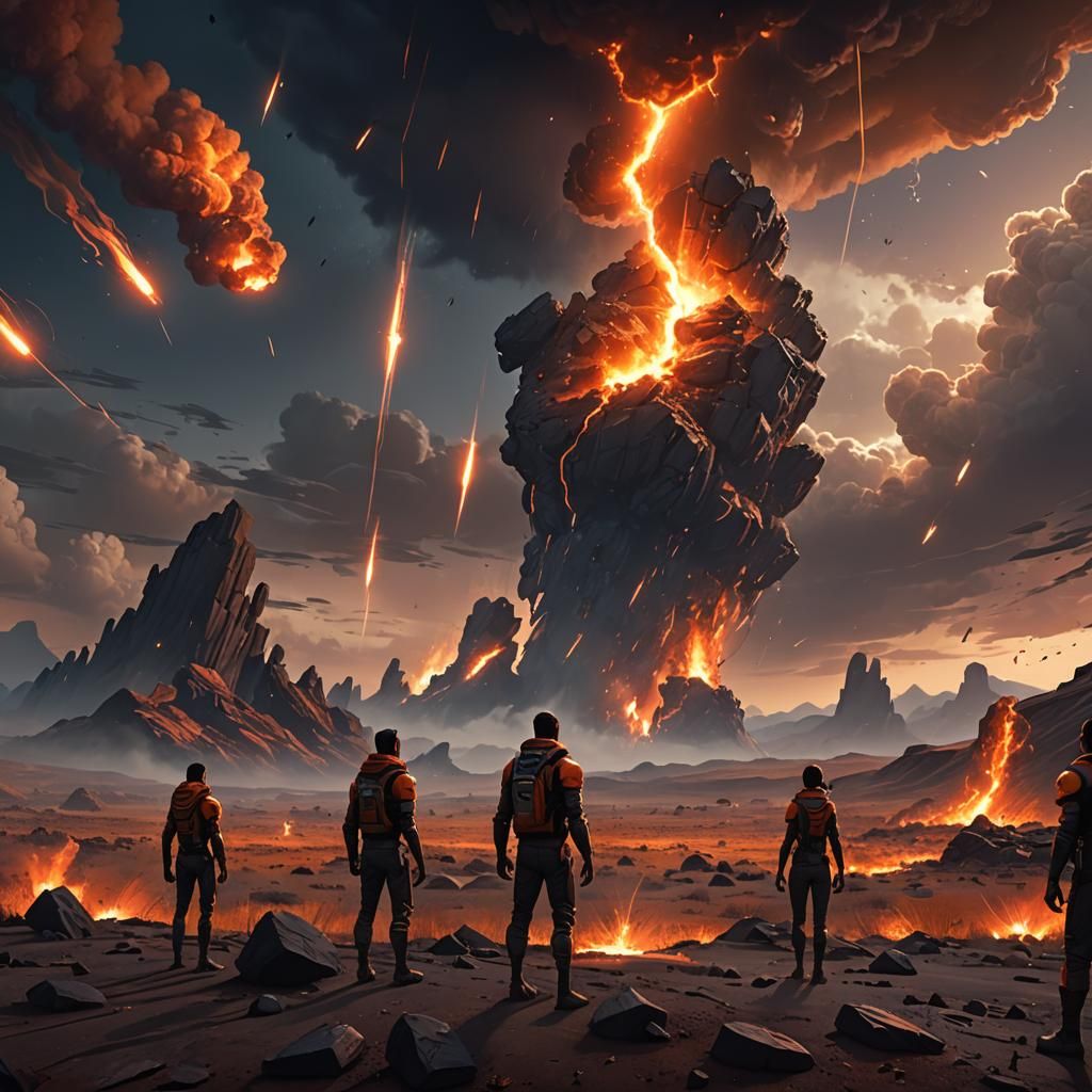 Meteors Become Human in Smoldering Landscape