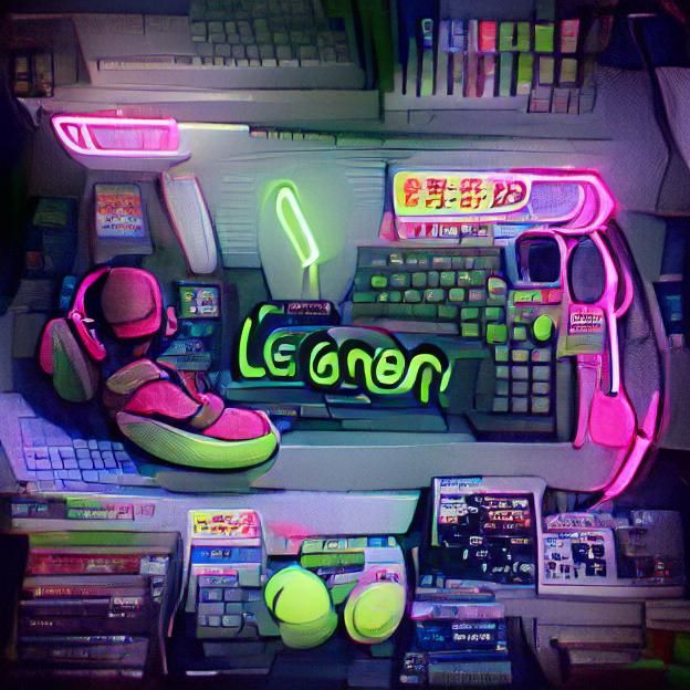 Lo-Fi Gamer's Neon Setup