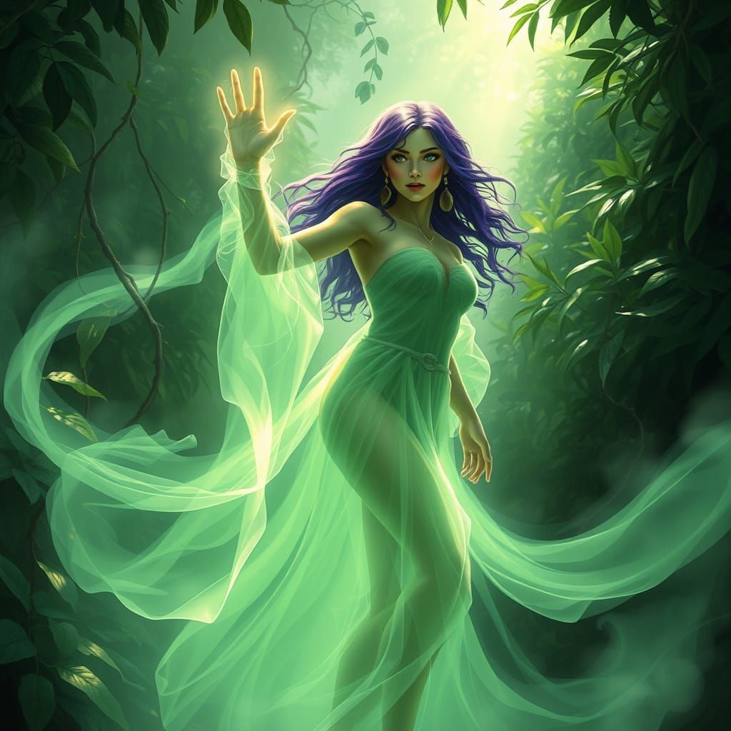 Ghostly Woman Vanishing into Jungle Specter