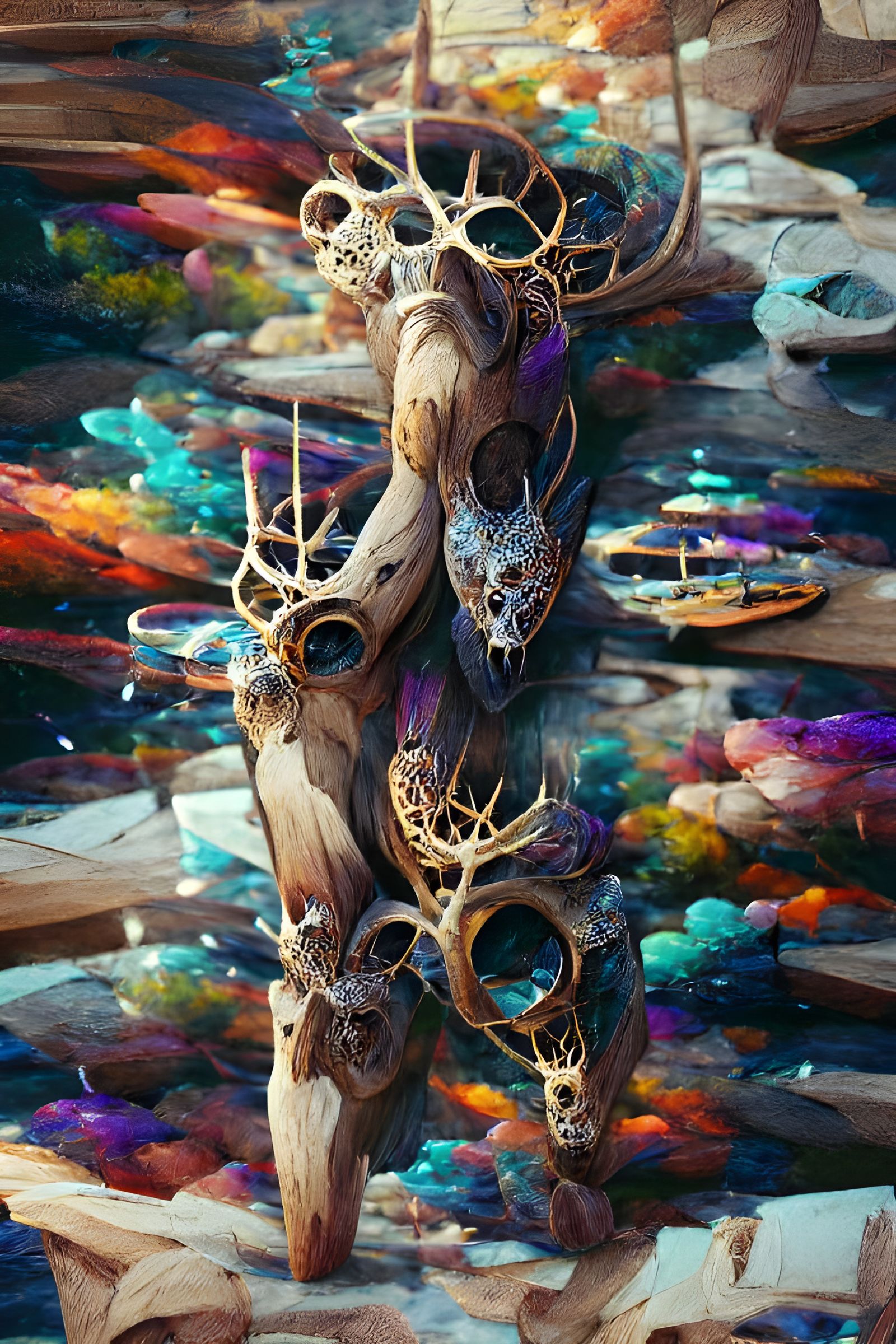 Driftwood Art with Antlers and Dreamcatchers