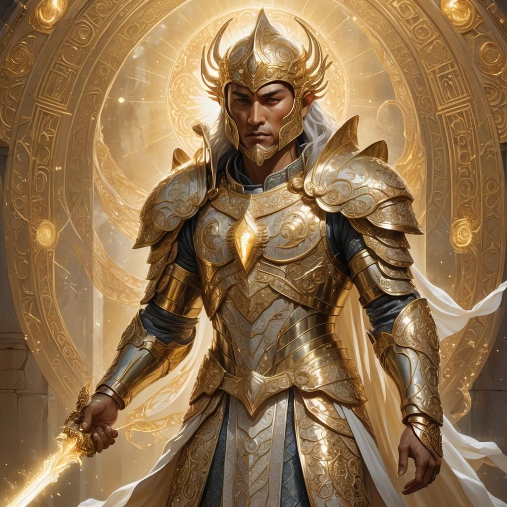 Ethereal Guardian of Light in Celestial Realm