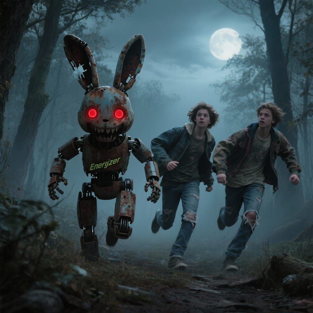 Evil Animatronic Bunny Hunts Teens in Misty Woods