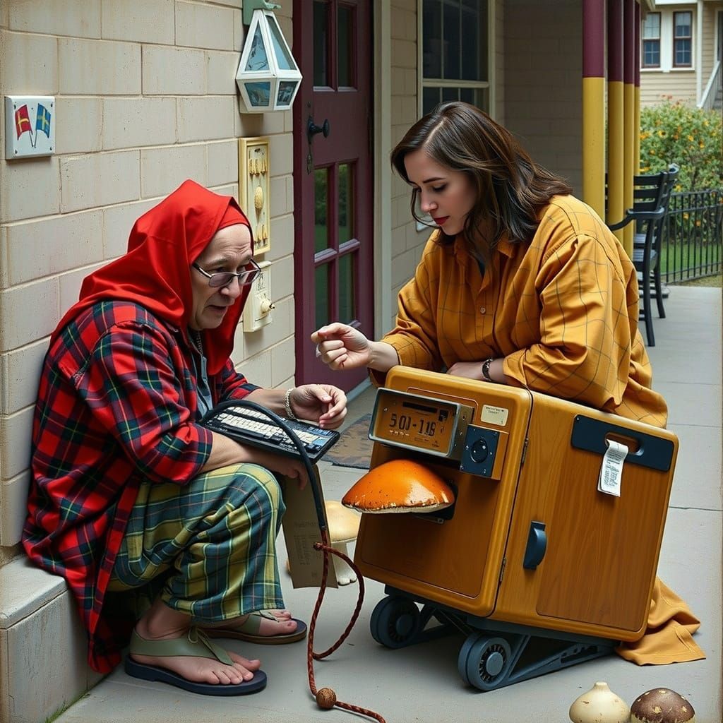 Peruvian-American Centenarians Repairing Ancient Computer