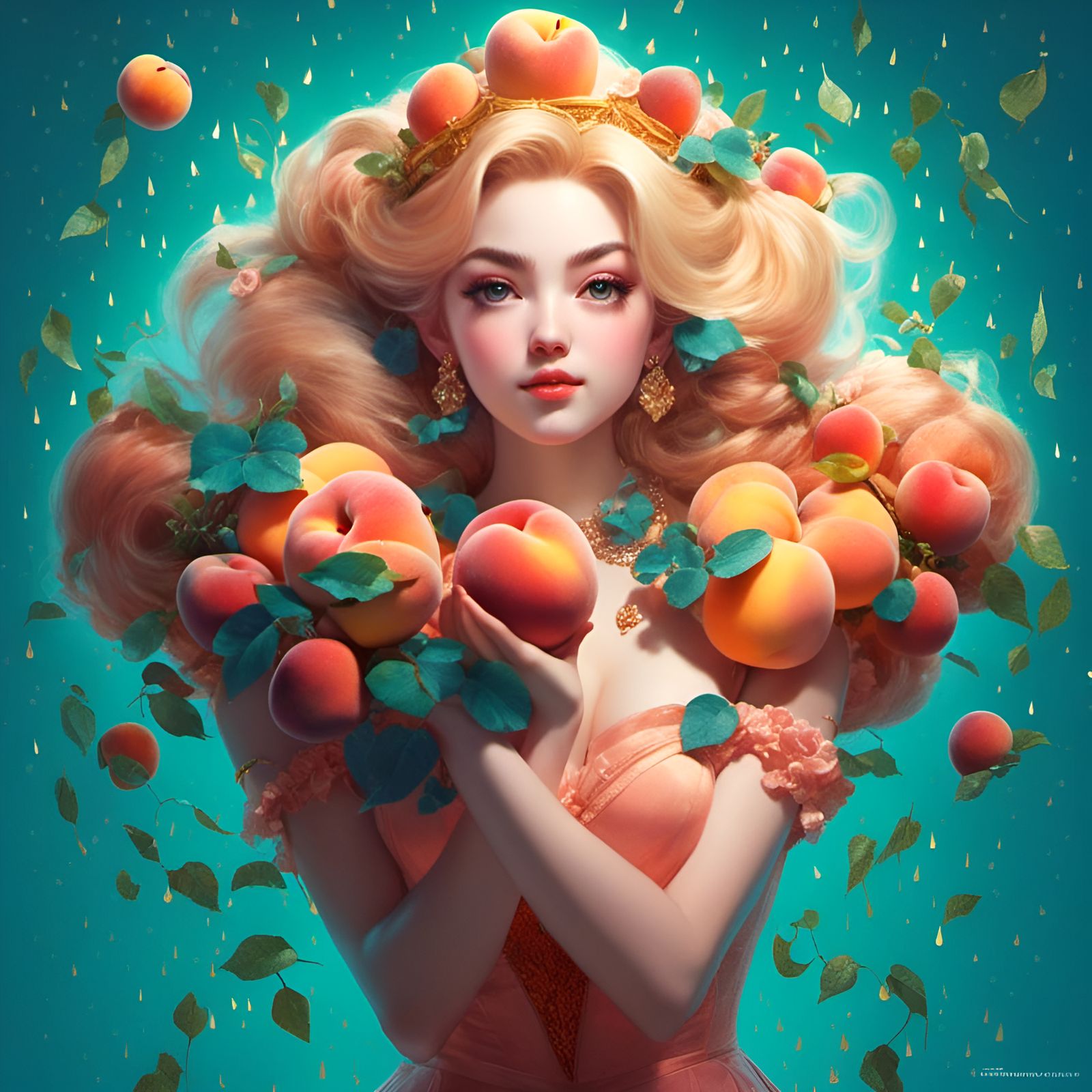 Princess Peach Portrait with Pastel Accents