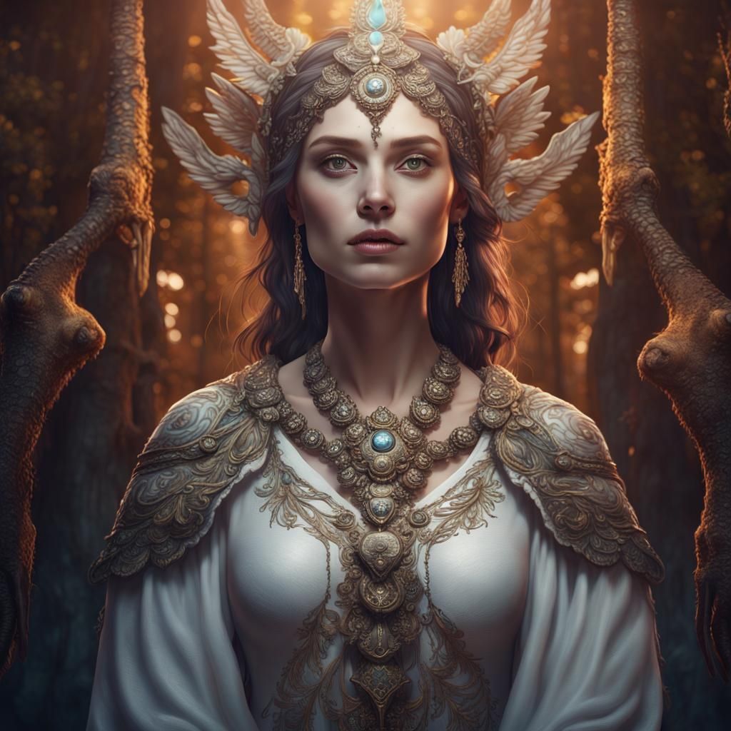 Enchanting Portrait of a Beautiful Animal Divinity