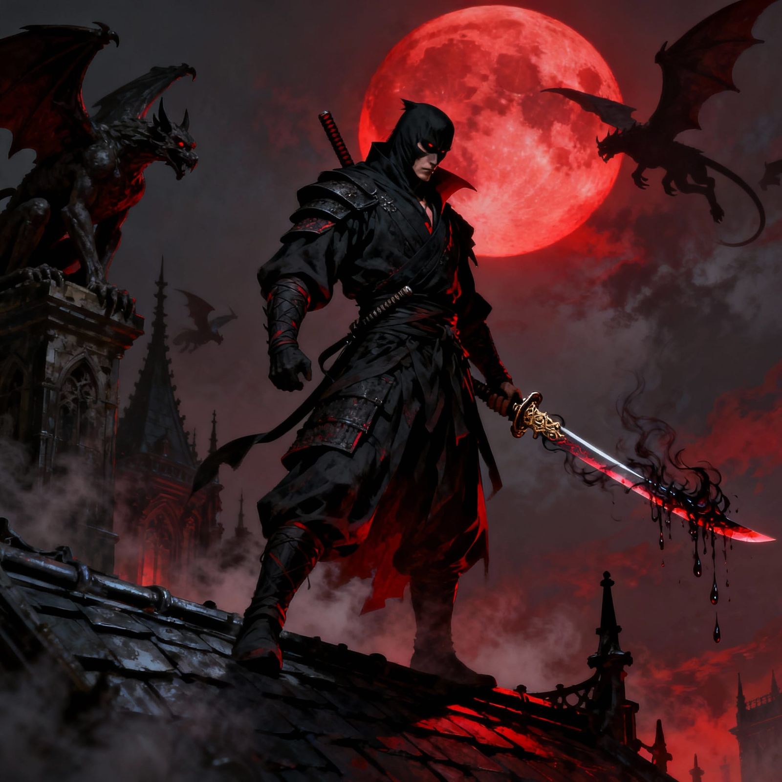 Dracula Darkness Blood Ninja Warrior Shadow