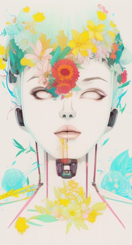 portrait with flowers 13