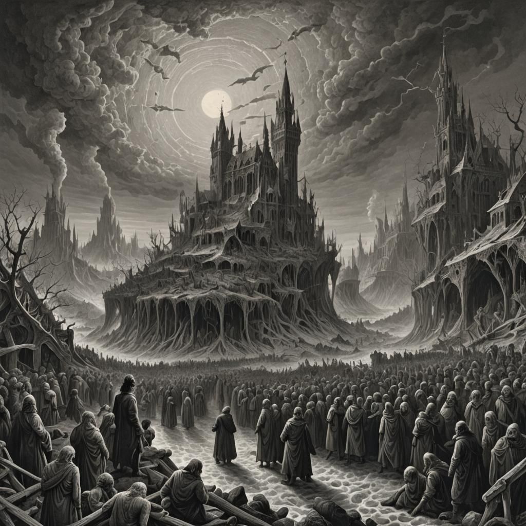 Global Warming Aftermath in Gothic Horror Style