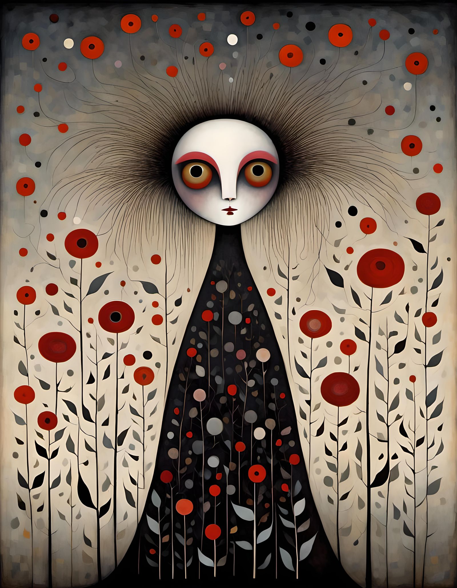 Sinister Gothic Scene in Black and White