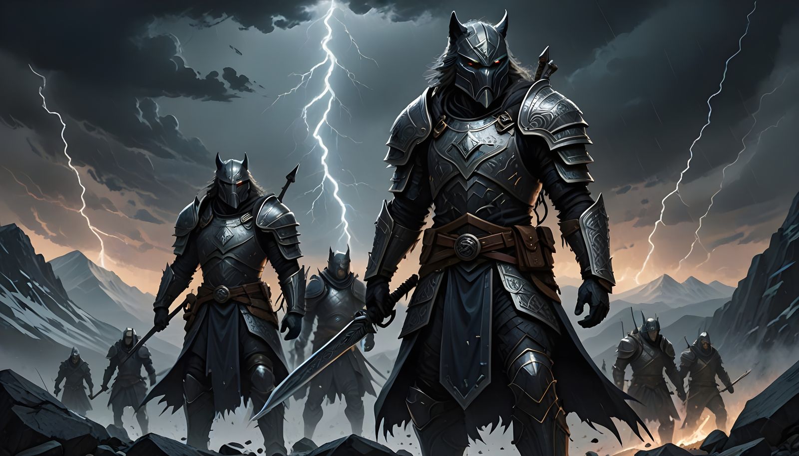 Nordic Warriors Stand Firm Against the Storm in a Shield Wal...