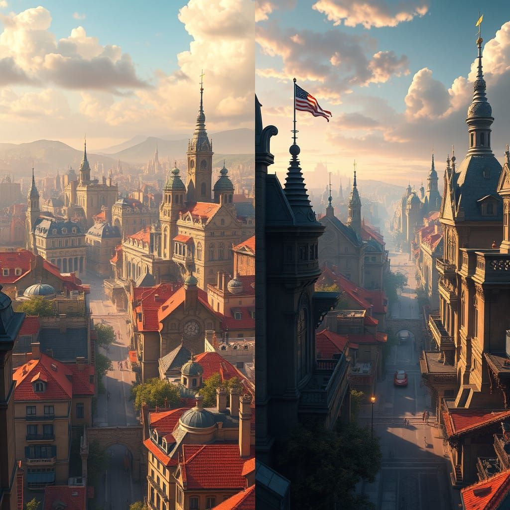 Fantastical Cityscapes Through the Ages: 1925 vs 2025