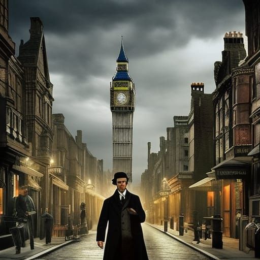 Dramatic Digital Painting of Sherlock Holmes