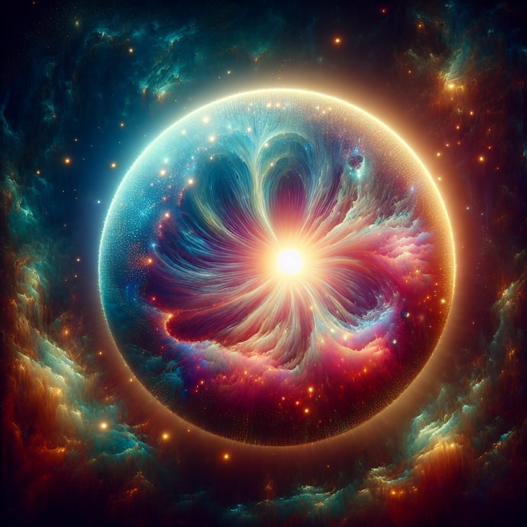 Celestial Orb of Love and Light: Detailed Matte Painting