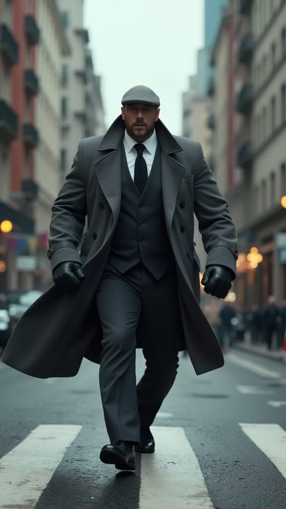 Hypermasculine Figure Dominates City in 8K UHD Detail