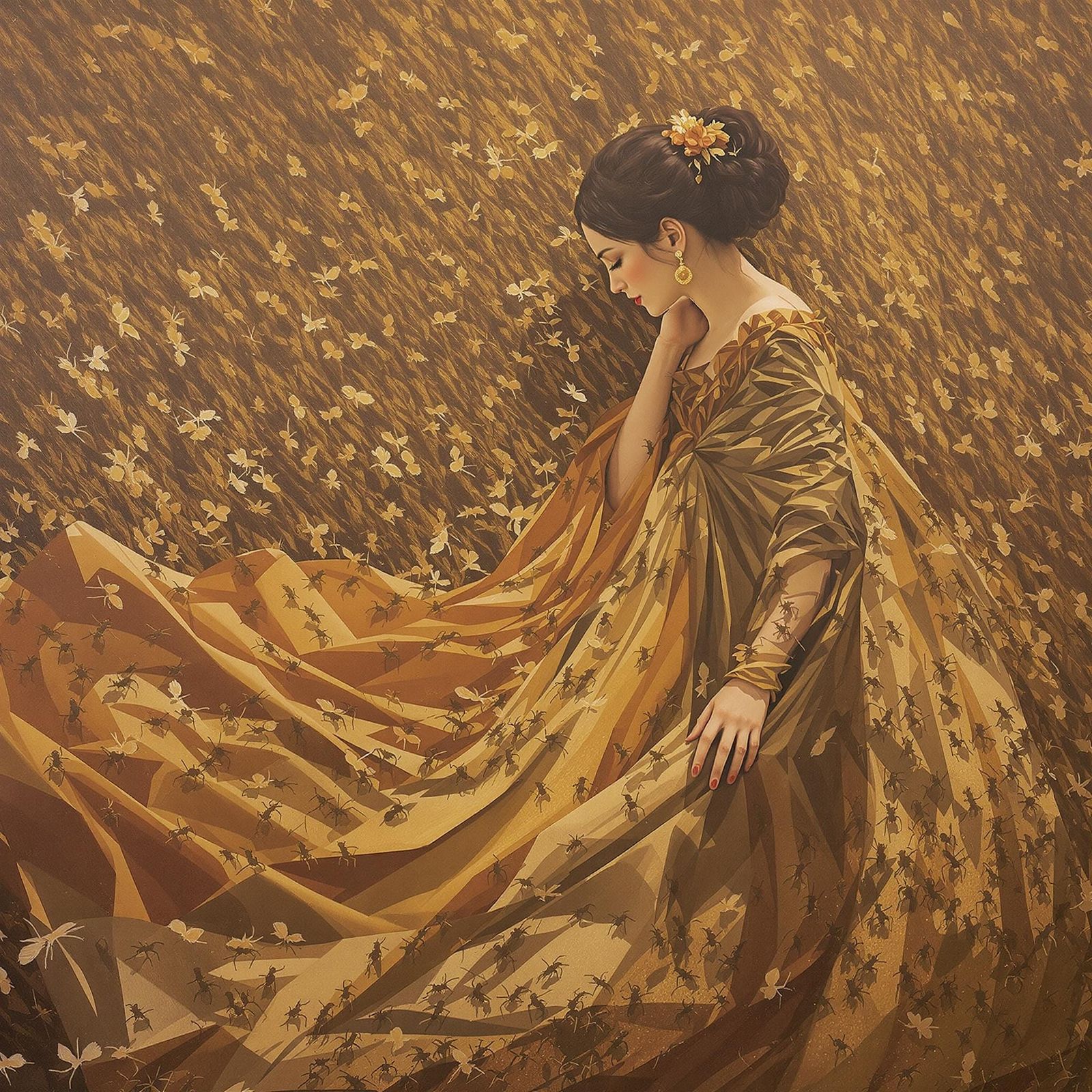 Ant Woman Hyperrealistic Acrylic Painting on Canvas