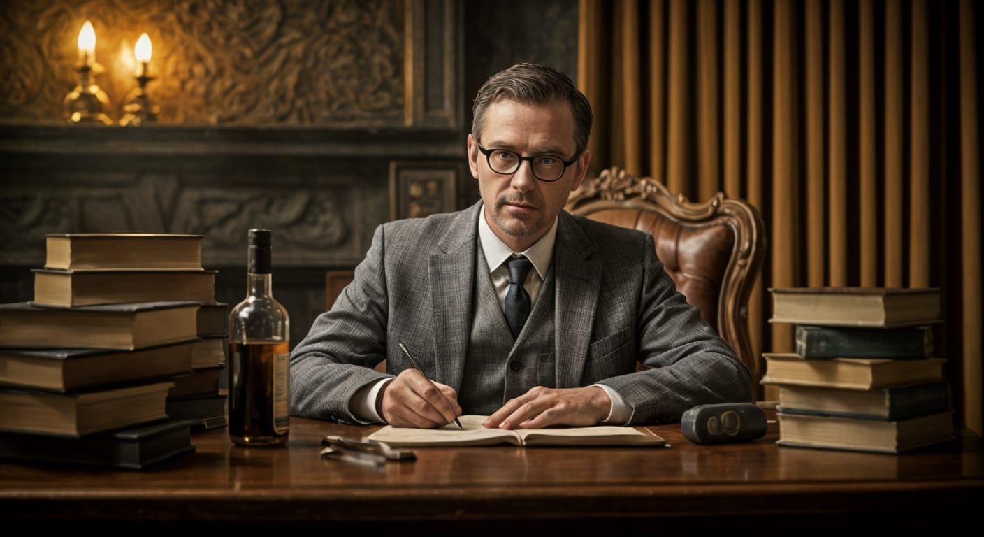 Melancholy Writer's Red Wine