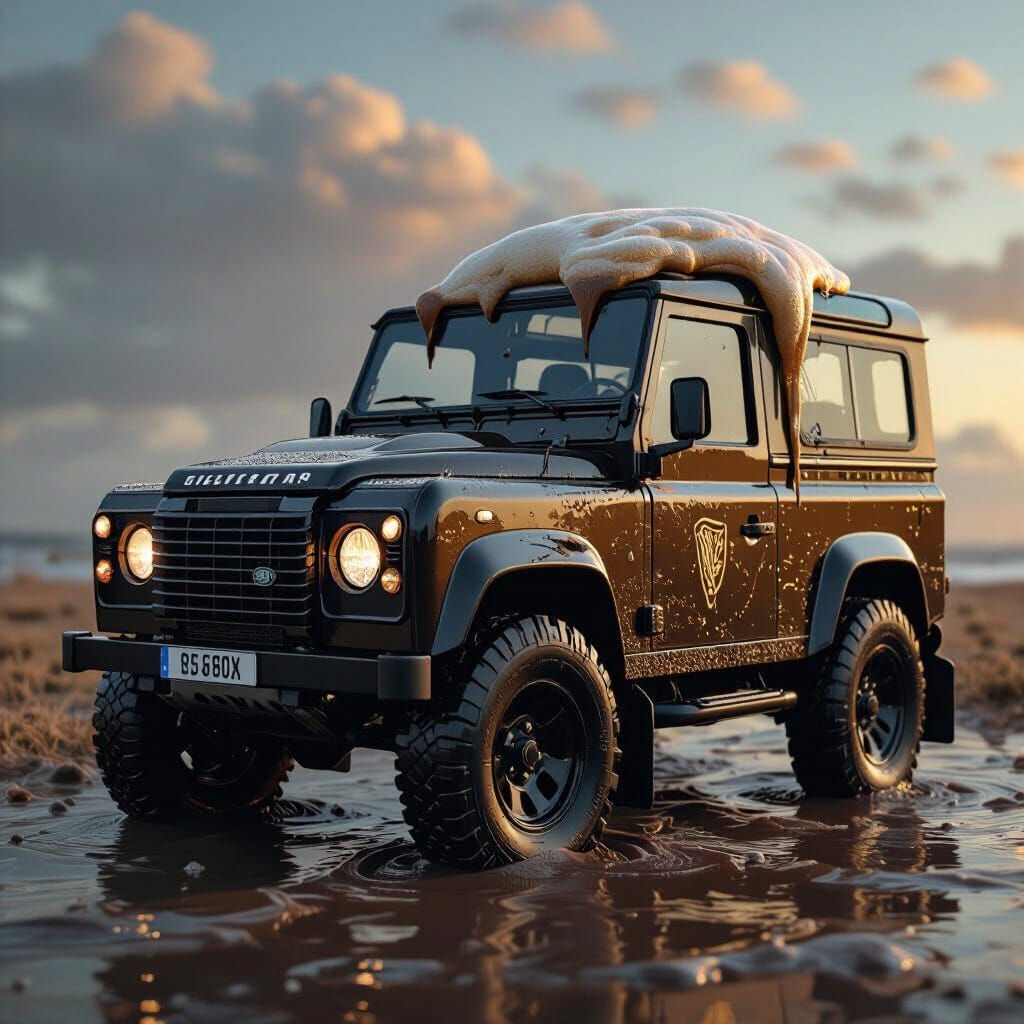 Guinness Land Rover Defender: Surreal Automotive Art