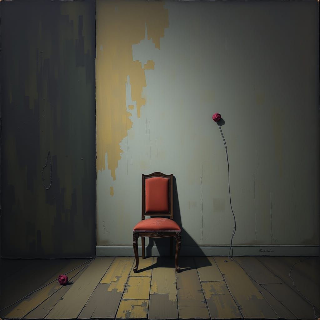 Surreal Portrait of Unspoken Affection in Soft Grey