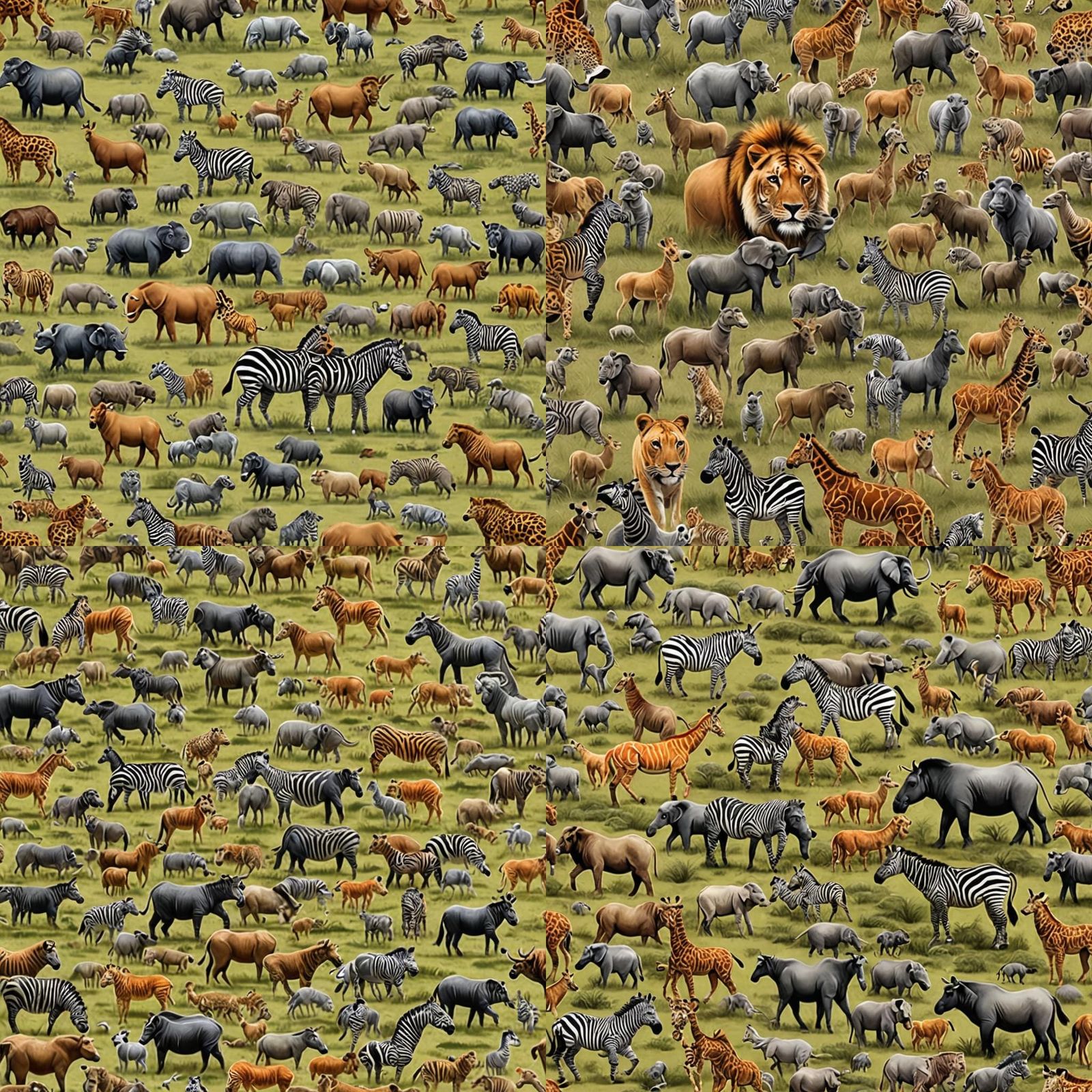 Illusionary Safari with Multiple Animals