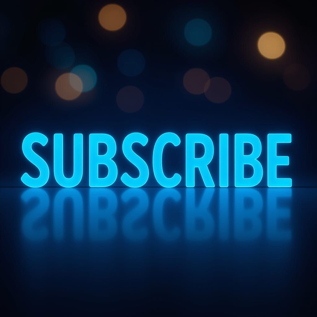 Glowing Blue "Subscribe" Text in Cinematic Style